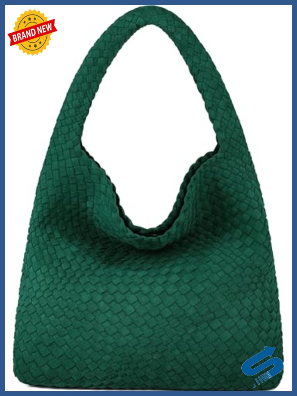 Woven Tote Bag Women Vegan Leather Hobo Shoulder Bag Large Capacity